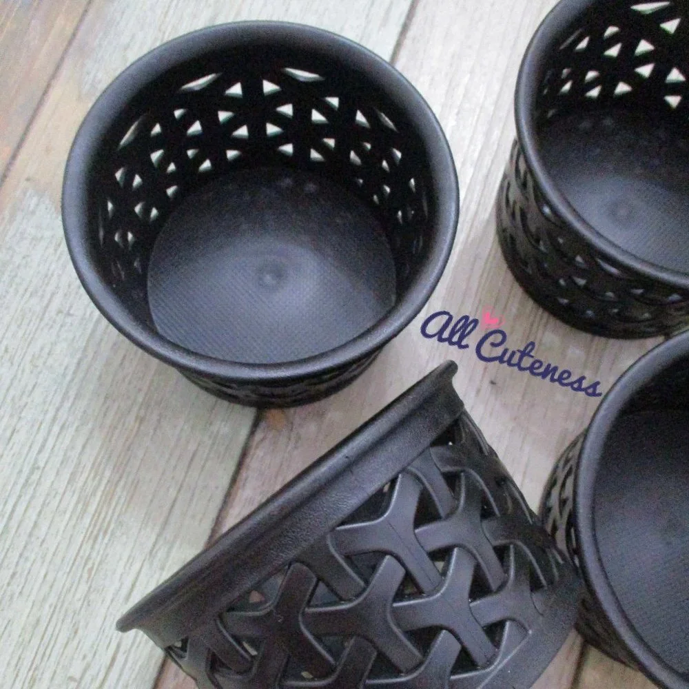 Small Circular Bins Black